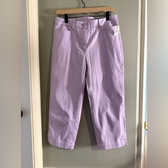 NWT Talbots Purple Capris Lightweight Relaxed Fit - Picture 1 of 9